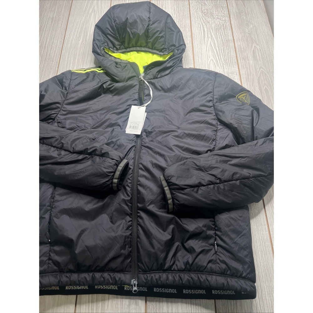 New Rossignol Mens Ski Verglas Flat Free Jacket Coat Size XL Black Neon